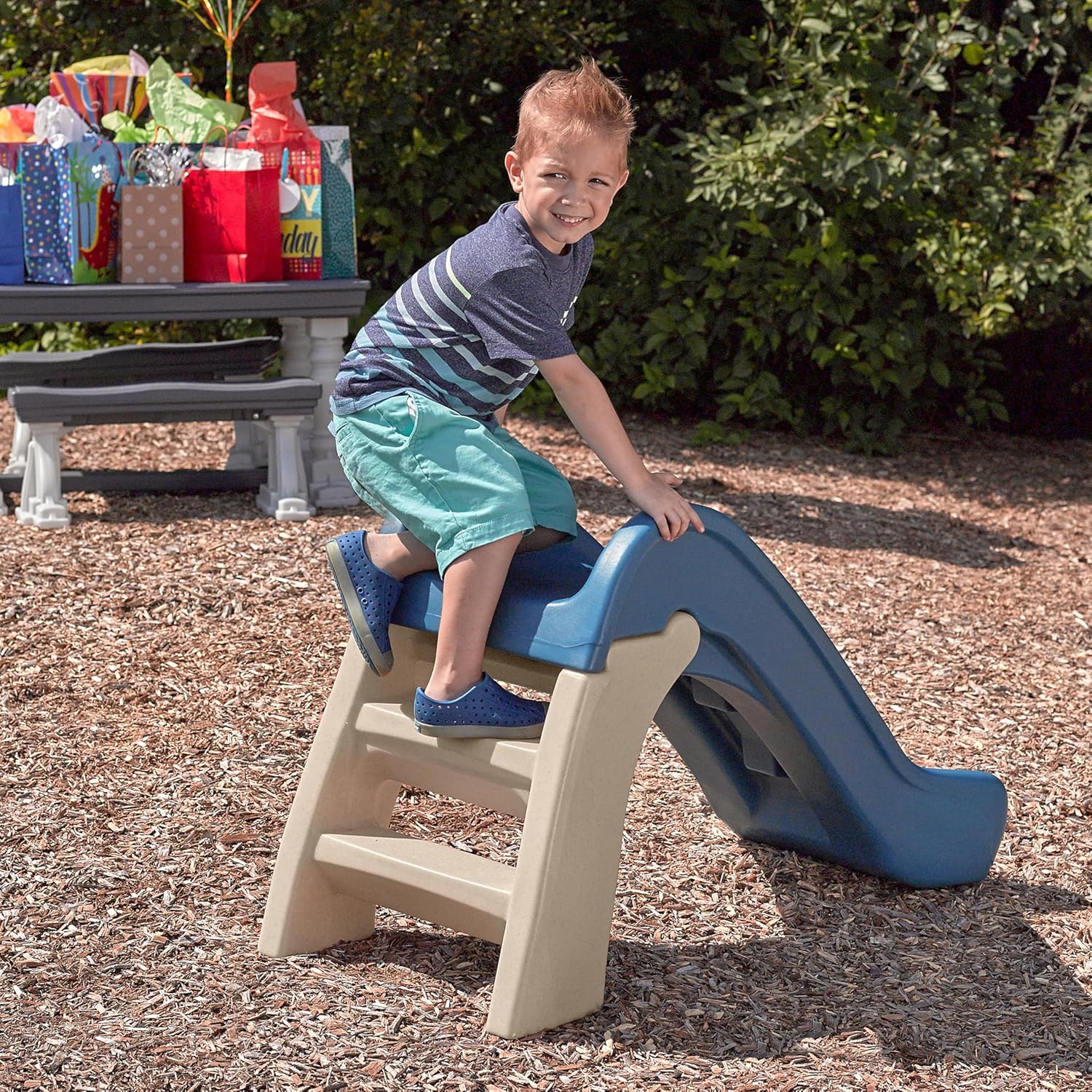 Step2 Play & Fold Jr. Slide, Folding Toddler Slide, Indoor & Outdoor Plastic Slide, Kids 1.5–4 Years