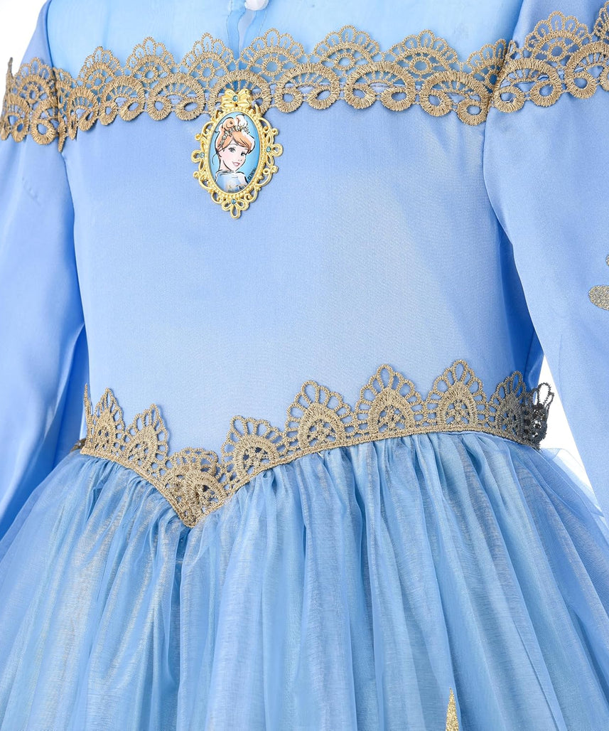 Party Centre - Disney Golden Princess Cinderella Prestige Dress Up Costume with Headpiece, Medium (7-8 Years)