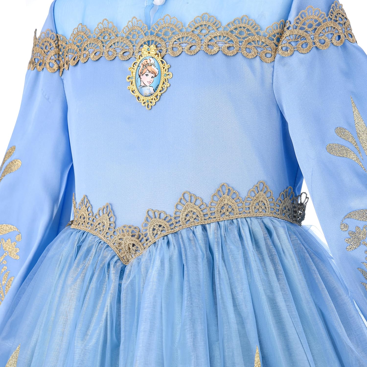 Party Centre - Disney Golden Princess Cinderella Prestige Dress Up Costume with Headpiece, Medium (7-8 Years)
