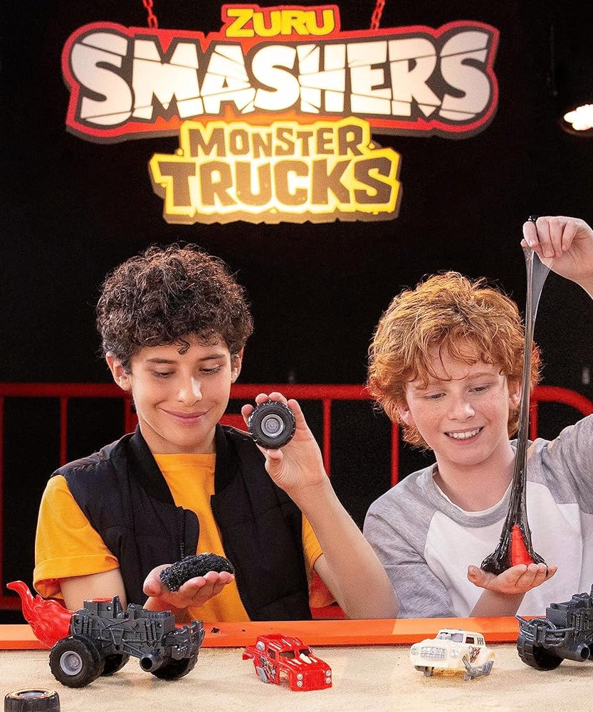 ZURU Smashers Monster Truck Surprise Playset, Build, Smash & Race, Includes 25+ Monster Truck Surprises, Collectible Toys for Kids Ages 3+