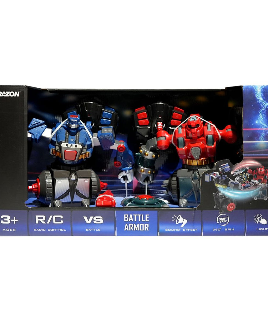 Crazon 2-Pack Battle Robots with Remote Control, Red & Blue, 3+