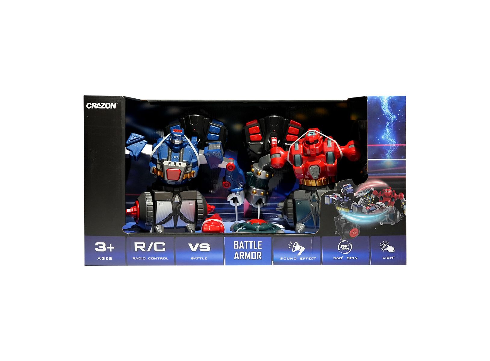 Crazon 2-Pack Battle Robots with Remote Control, Red & Blue, 3+