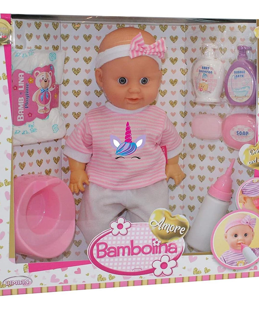 Bambolina Amore Baby Doll Gift Set, 36cm, Soft, Huggable Doll for Girls 3+ Years, Includes Accessories for Pretend Play