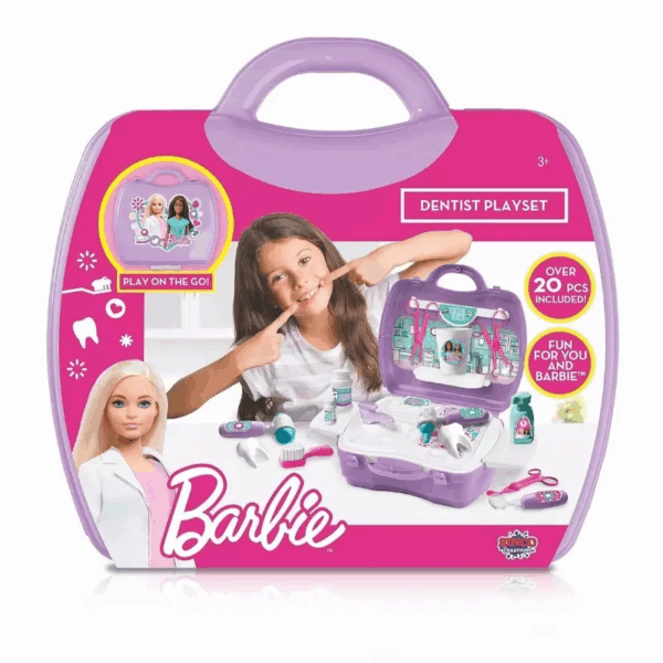 Sinco Creations Barbie Dentist Playset, 20 Piece Pretend Play Toy with Carry Case, Role Play Toy Suitable for Kids Aged 3Y+