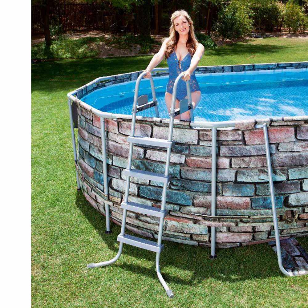 Bestway Powersteel Graph Frame Above-Ground Swimming Pool Set 6.10m x 3.66m x 1.22m – Adult 14+