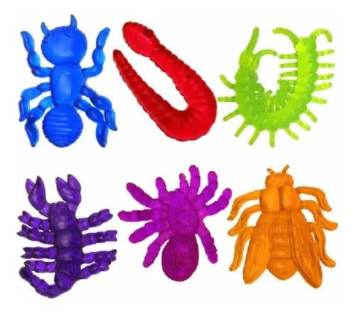 JA-RU Creepy Crawly Assorted, Realistic Bug Toy for Pranks, Party Favors & Collectors, Assorted Colors & Models