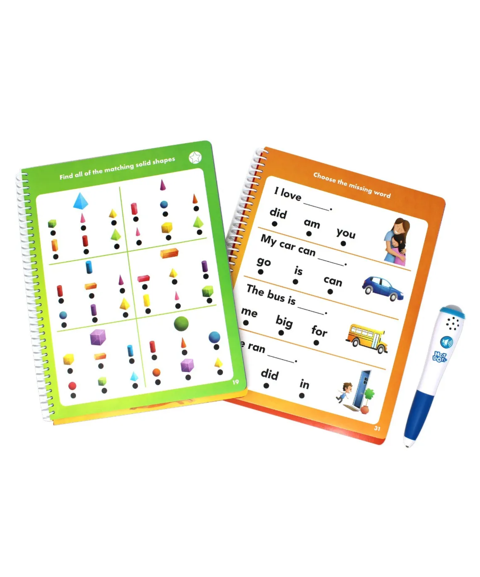 Learning Resources Hot Dots Learn at Home Reading and Maths Set 1, Interactive Learning System with Pen and 2 Activity Books, Ages 4 Plus