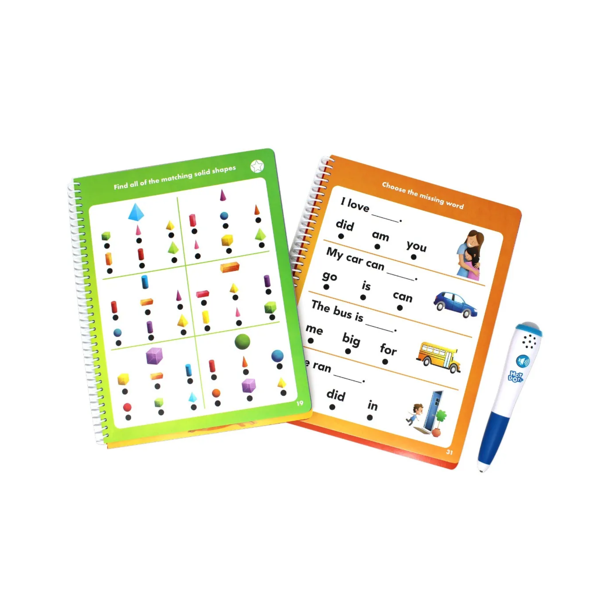 Learning Resources Hot Dots Learn at Home Reading and Maths Set 1, Interactive Learning System with Pen and 2 Activity Books, Ages 4 Plus