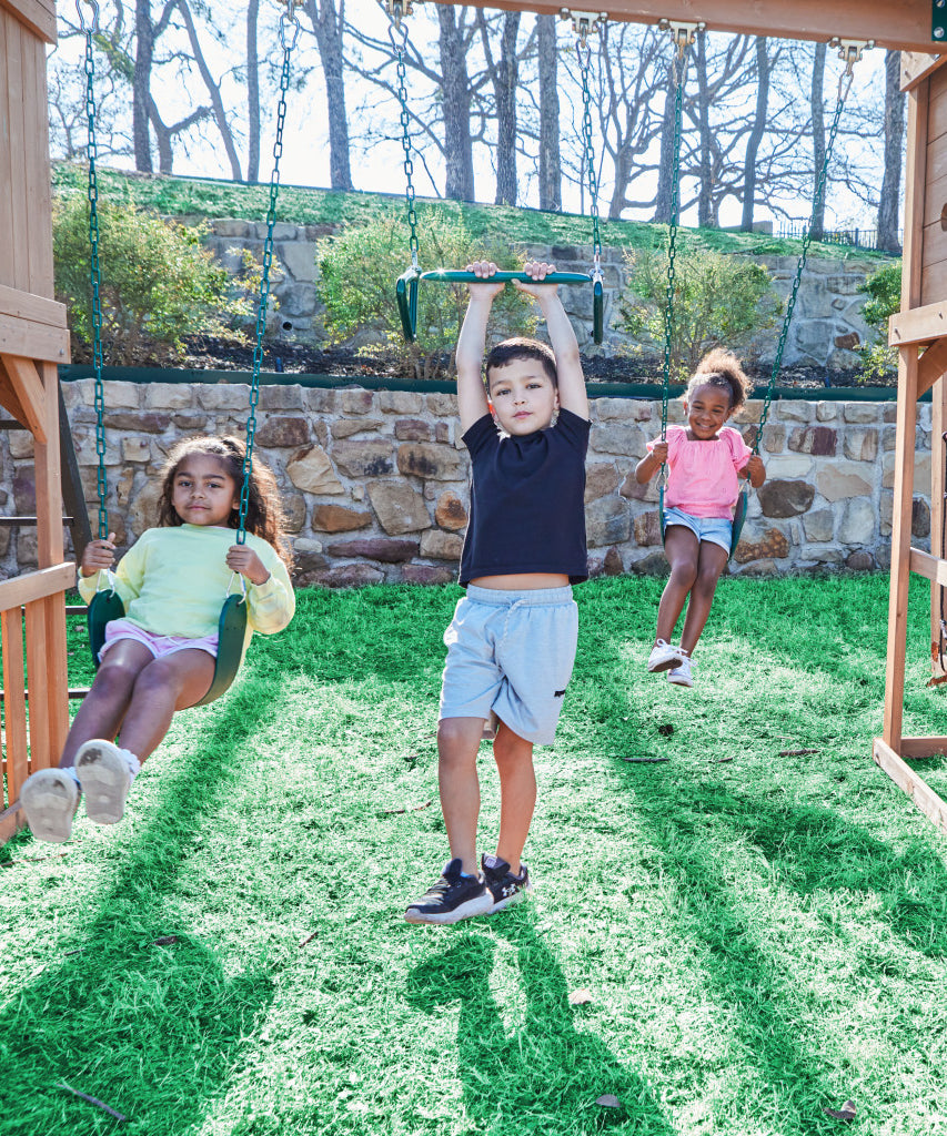 KidKraft Treetop Observatory Wooden Swing Set / Playset – Deluxe Outdoor Clubhouse with Slides, Swings, Crow’s Nest, and Kitchen for Kids Age 3-10 Years