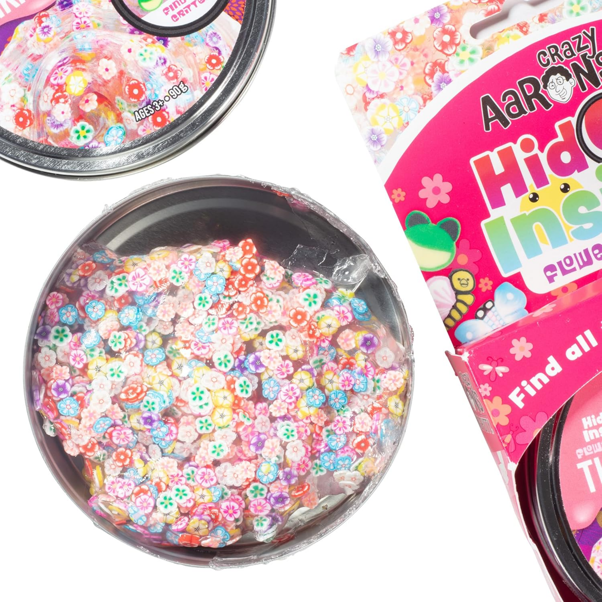 مخبأ آرون المجنون في الداخل! معجون التفكير "زهرة تجد"، علبة معدنية مقاس 4 بوصات مع 90 غرامًا من معجون اللعب الحسي غير السام الذي لا يجف أبدًا، لعبة فيدجيت إبداعية ناعمة الملمس للأولاد والبنات من عمر 3 سنوات فما فوق.