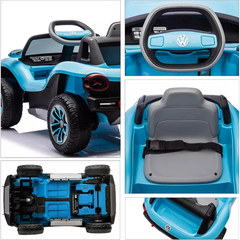 Licensed Volkswagen 12V Kids Ride-On Car with Parental Remote Control, LED Lights, Bluetooth, MP3 Player, Electric Battery Vehicle for Children 3+ Years