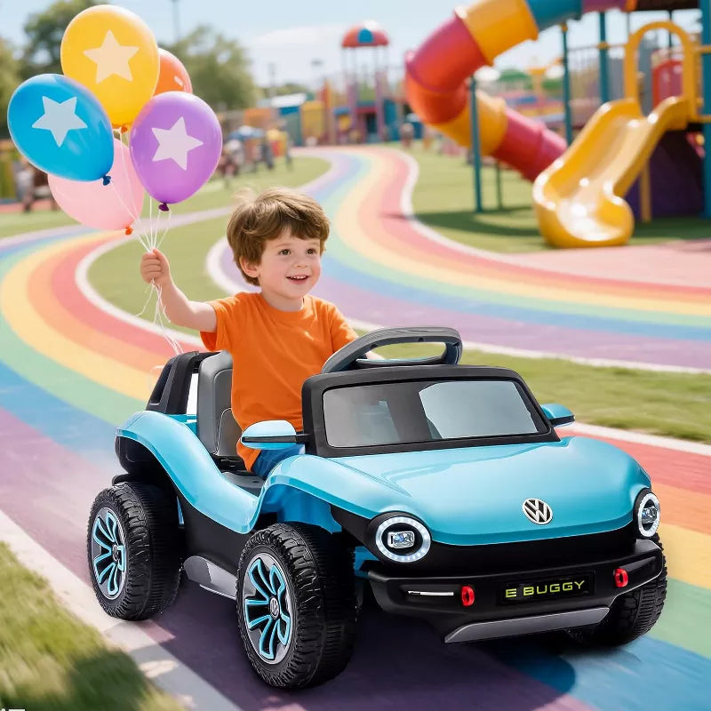 Licensed Volkswagen 12V Kids Ride-On Car with Parental Remote Control, LED Lights, Bluetooth, MP3 Player, Electric Battery Vehicle for Children 3+ Years