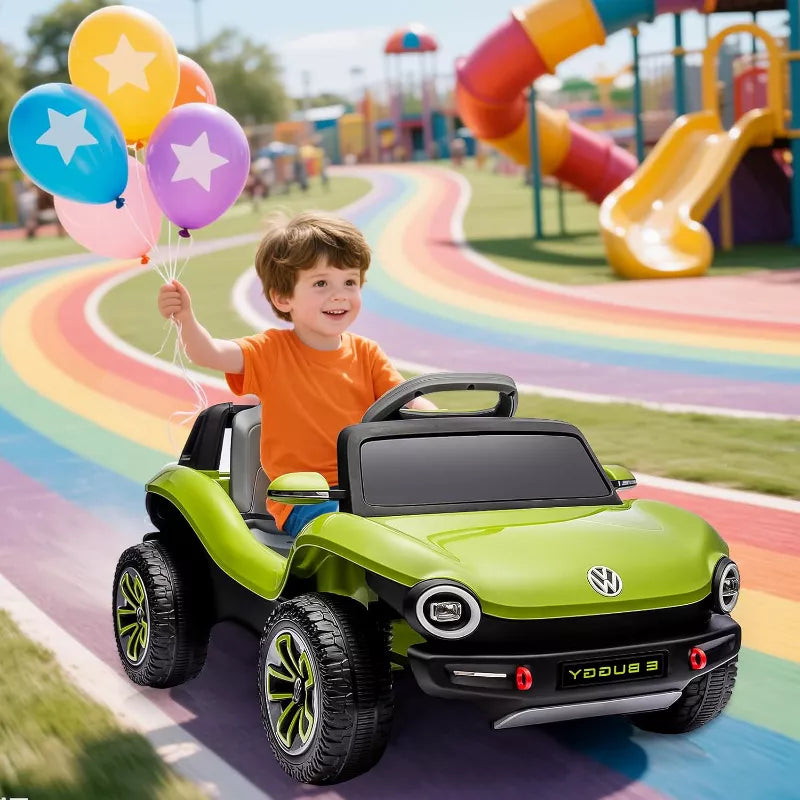 Licensed Volkswagen 12V Kids Ride-On Car with Parental Remote Control, LED Lights, Bluetooth, MP3 Player, Electric Battery Vehicle for Children 3+ Years