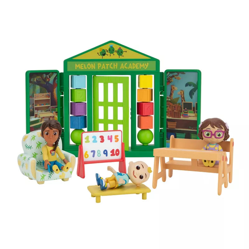Cocomelon Deluxe School Time Playset for Kids, Educational Learning Toy with JJ, Bella & Accessories, Preschool Roleplay & Imaginative Play