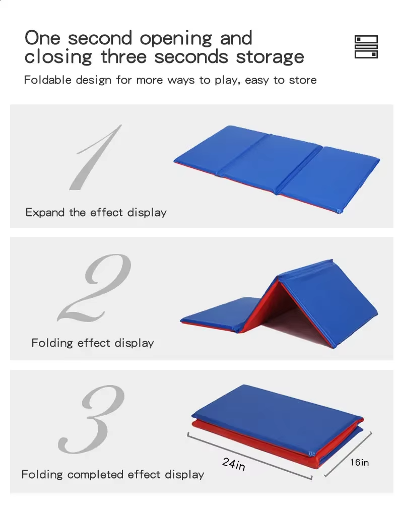 Supreme Fold Daycare Rest Mat 45 x 19 x 1 Inch, Foam Nap Mat for Kids Preschool Sleeping Mat, Waterproof Portable Sleeping Pad, Blue Grey, Ages 2+