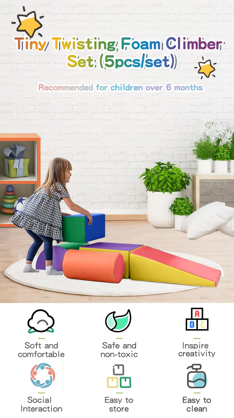 Supreme Sports Sz Climb And Crawl Playset for Toddlers, Soft Foam Indoor Playground, Crawling & Climbing Obstacle Set, Gross Motor Skill Development, Safe EPE Foam