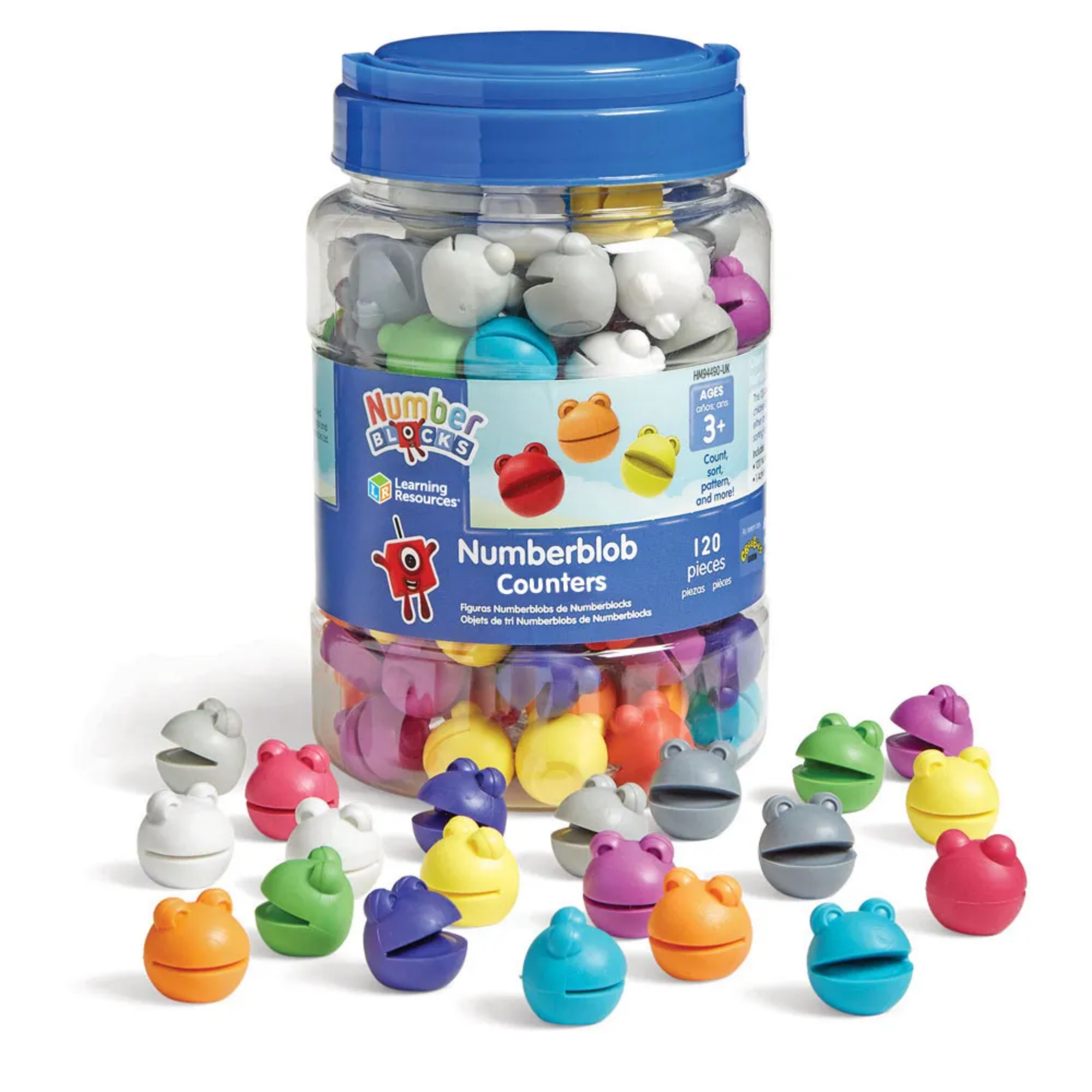 موارد التعلم Numberblocks Numberblob Counters، 120 عدادًا بألوان فريدة لتعلم الرياضيات في المراحل المبكرة، مثالية للعد والفرز والجمع والطرح والمزيد
