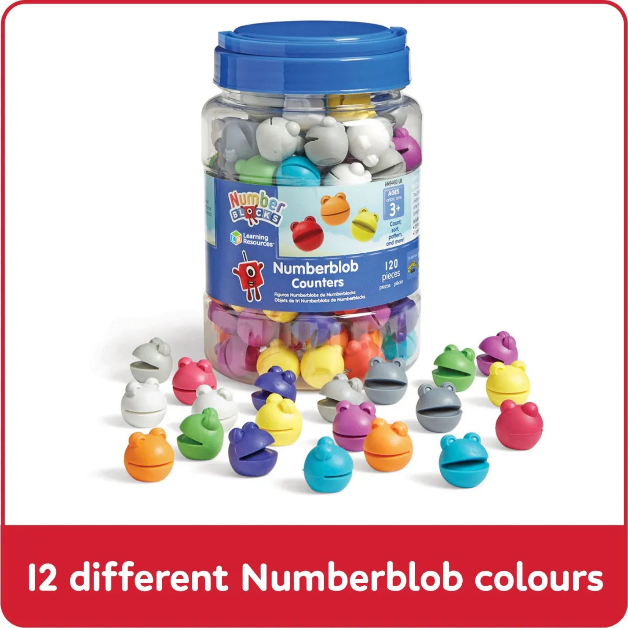 Learning Resources Numberblocks Numberblob Counters, 120 Counters in Unique Colours for Early Maths Learning, Ideal for Counting, Sorting, Addition, Subtraction, and More