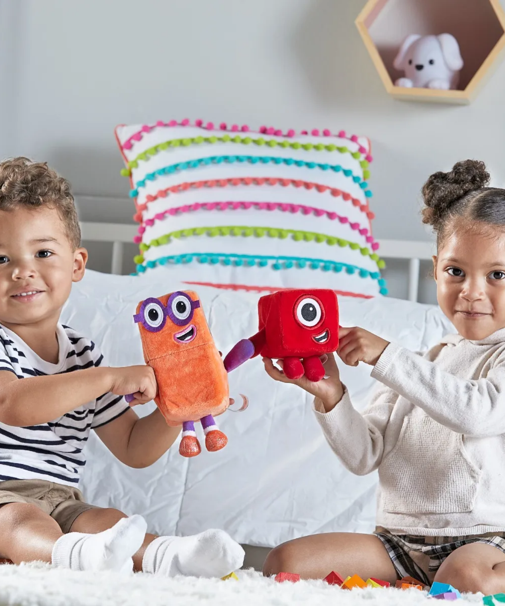 موارد التعلم Numberblocks One and Two Playful Pals، ألعاب قطيفة ناعمة للأطفال، منتج مرخص رسميًا من Learning Resources