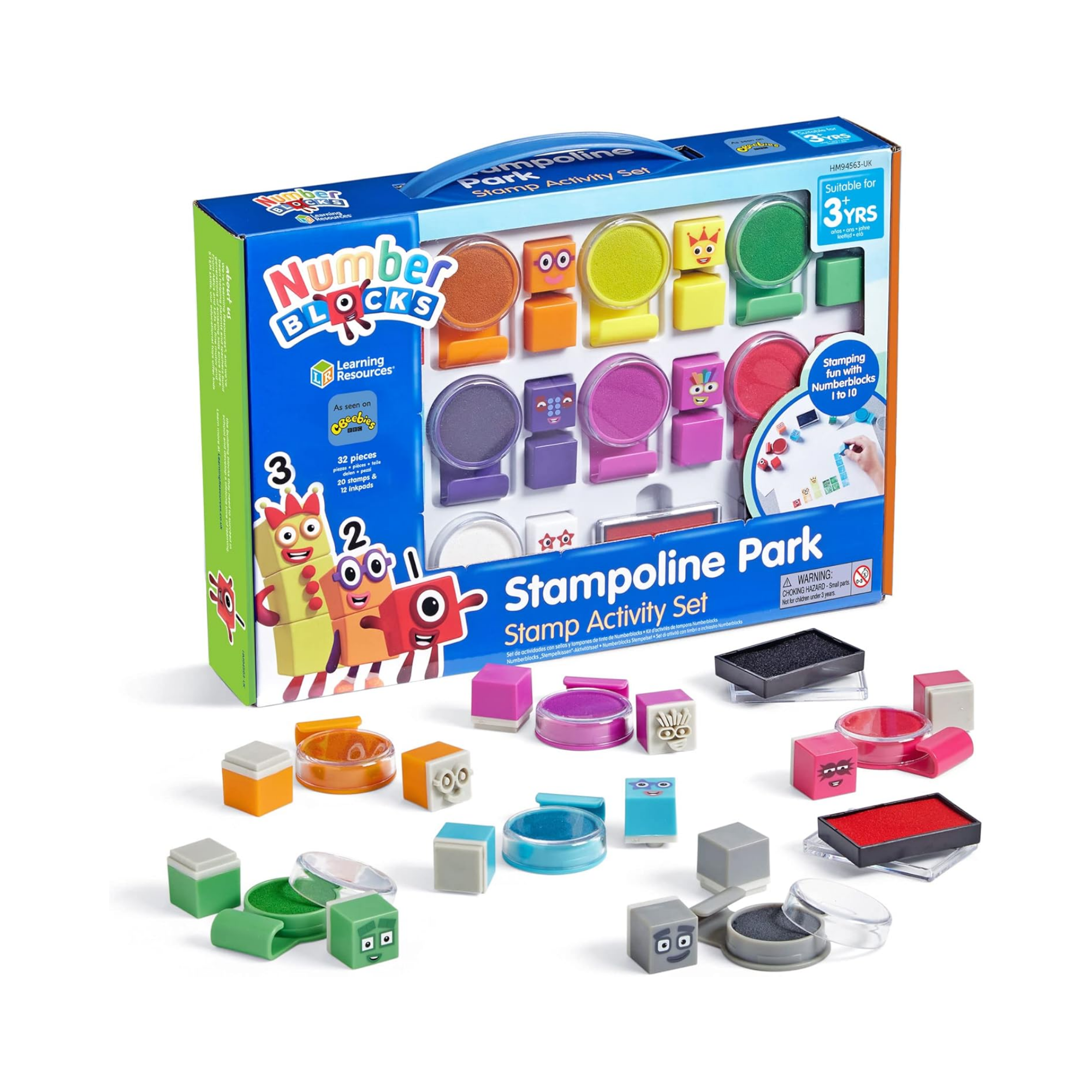 مجموعة أنشطة طوابع Numberblocks Stampoline Park من Learning Resources، ابتكر مغامرات Numberblocks الخاصة بك، مجموعة من 32 قطعة للفنون والحرف اليدوية للأطفال، مرخصة رسميًا من Learning Resources