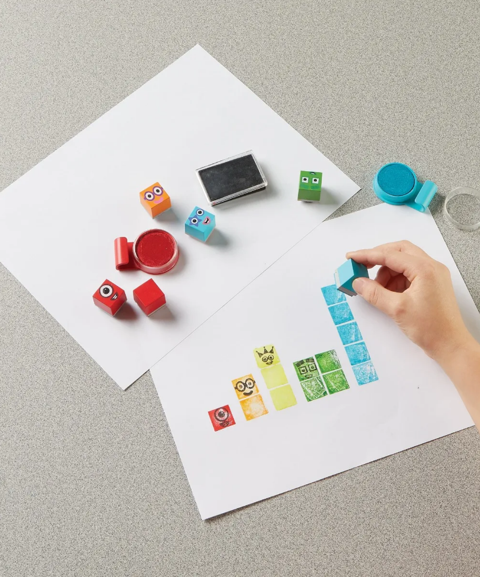 مجموعة أنشطة طوابع Numberblocks Stampoline Park من Learning Resources، ابتكر مغامرات Numberblocks الخاصة بك، مجموعة من 32 قطعة للفنون والحرف اليدوية للأطفال، مرخصة رسميًا من Learning Resources