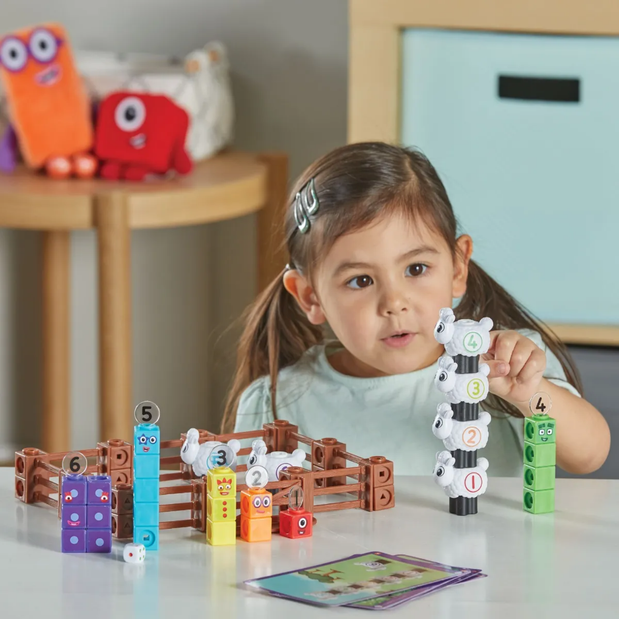 Learning Resources MathLink Cubes Numberblocks Counting Sheep Farm Activity Set, Buildable Characters, Early Math Learning Toys, and Farmyard Play, 89 Piece Set for Ages 3 and Up
