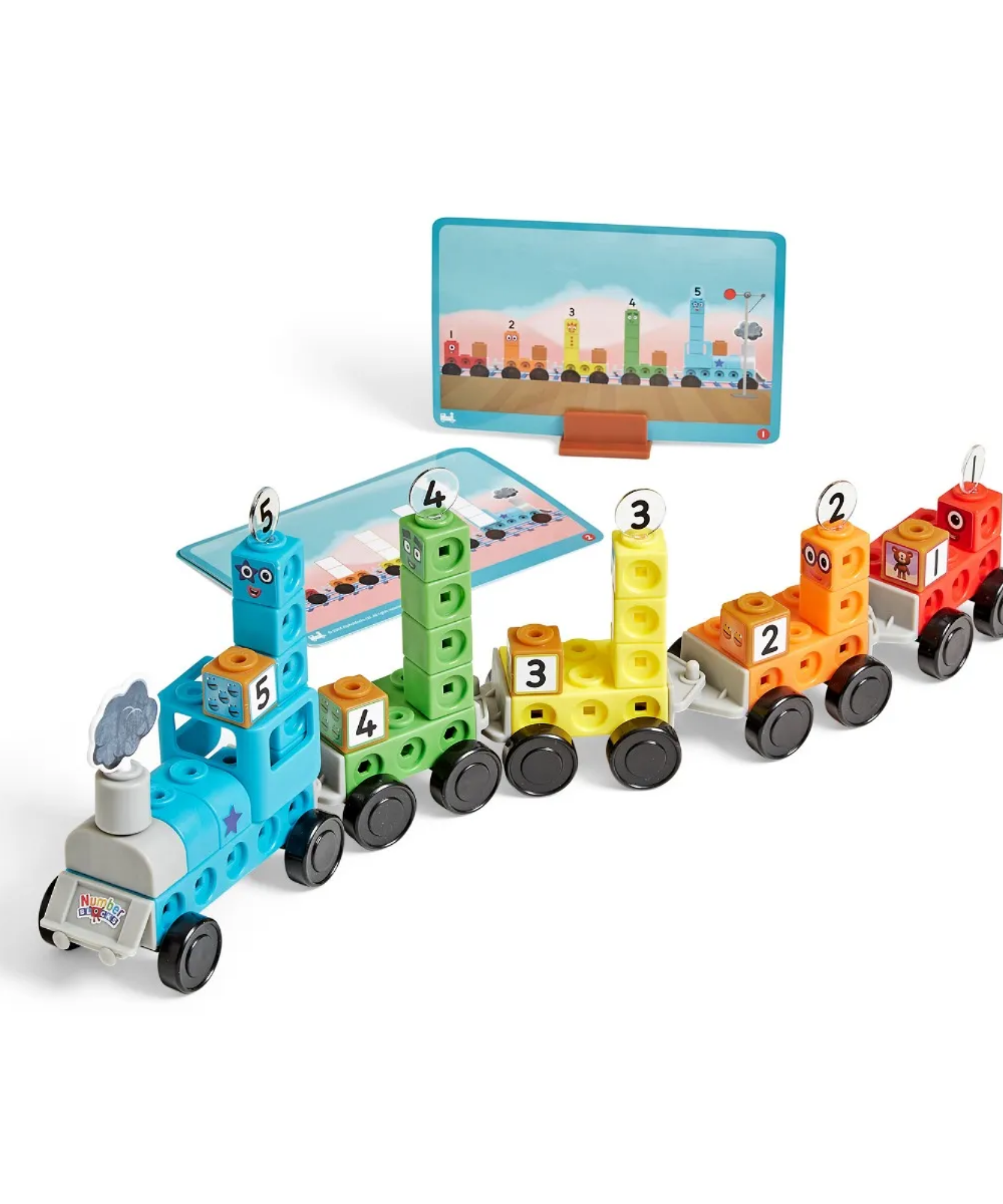 Learning Resources MathLink Cubes Numberblocks Express Train Activity Set, Buildable Number Train Toy with Maths Activities, Ages 3+