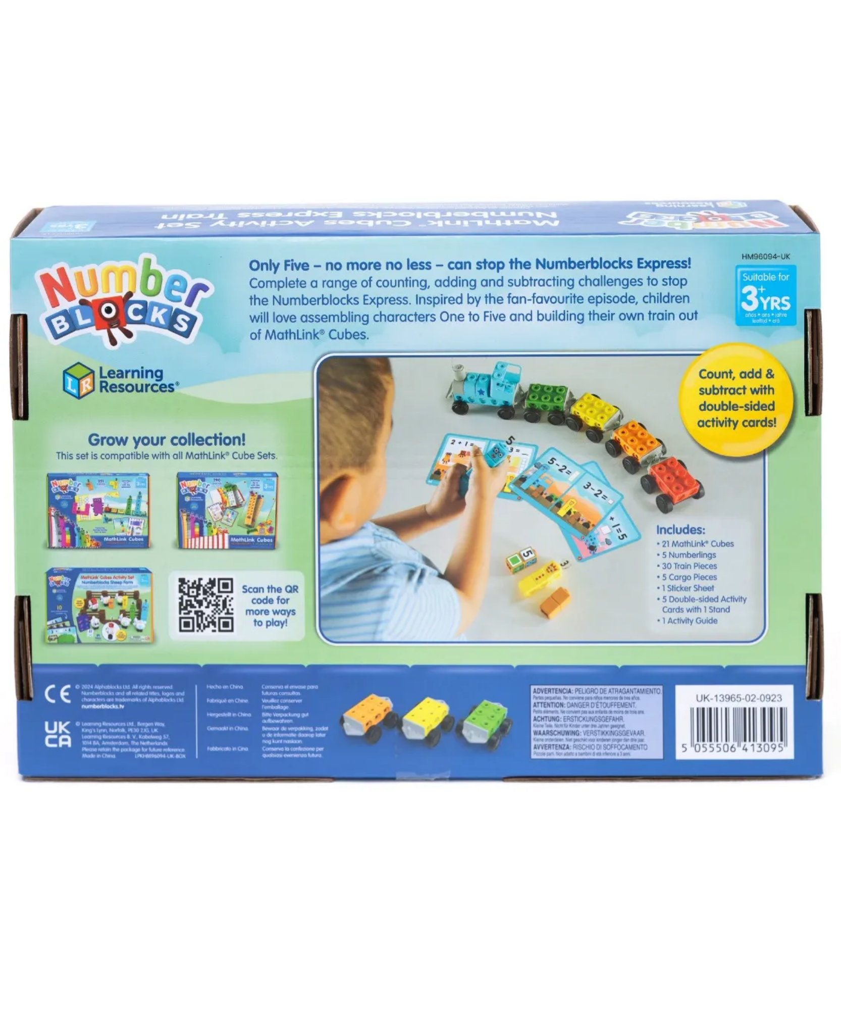 Learning Resources MathLink Cubes Numberblocks Express Train Activity Set, Buildable Number Train Toy with Maths Activities, Ages 3+