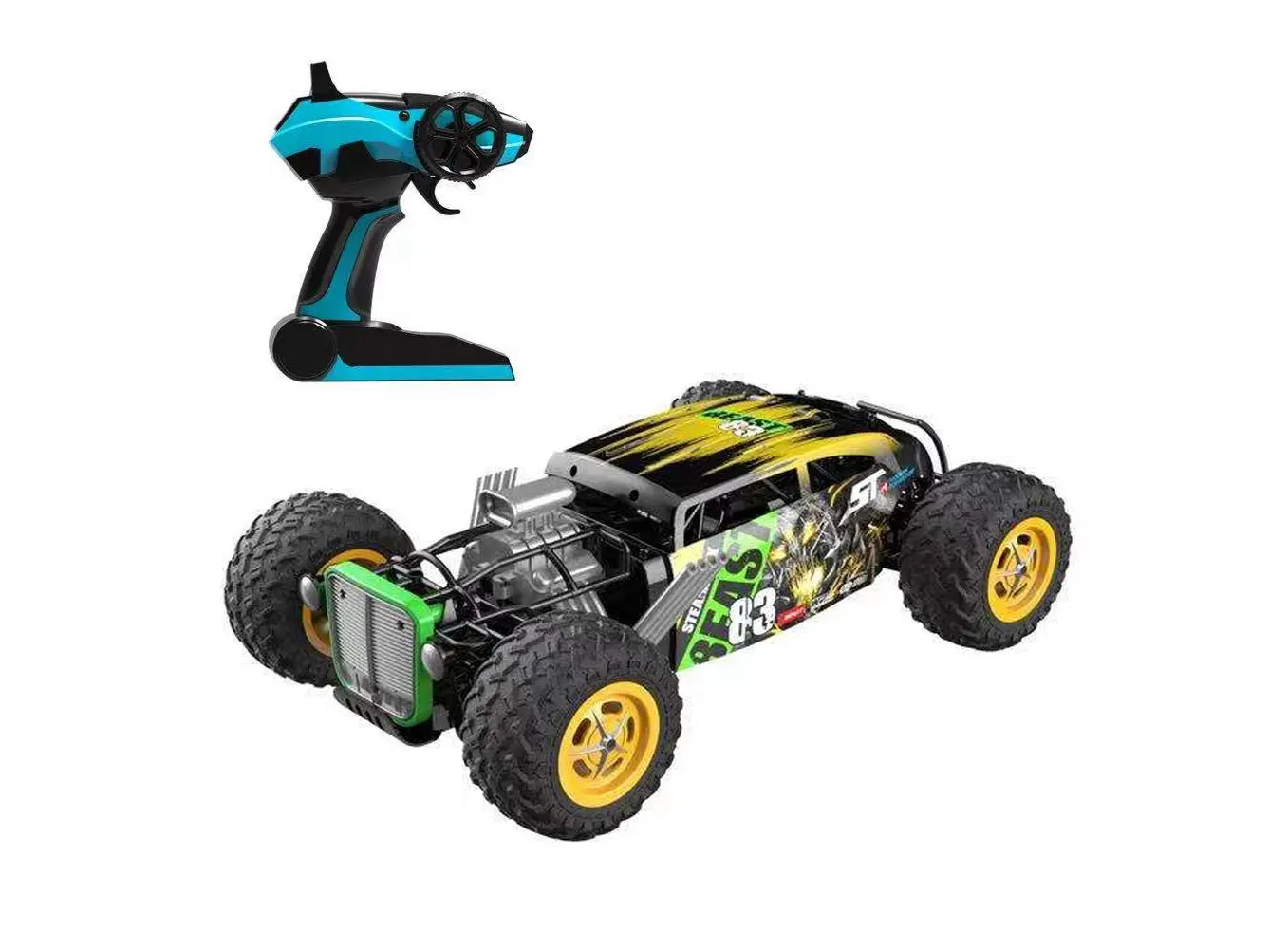 Crazon Beast 83 Off-Road RC Car 1:10 Scale, 2.4GHz Remote Control, 360° Stunt Rotation, USB Rechargeable, 8+