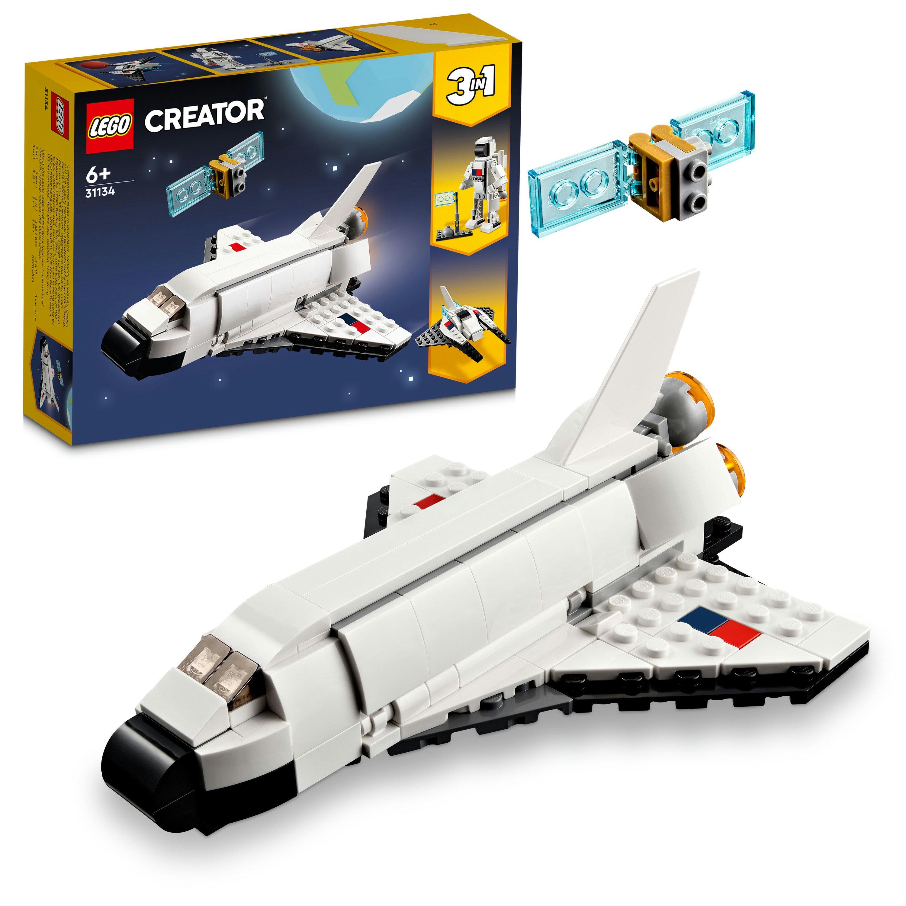 LEGO Creator 31134 Space Shuttle 3-in-1 Rebuildable Space Toy for Kids 6+ Boys & Girls