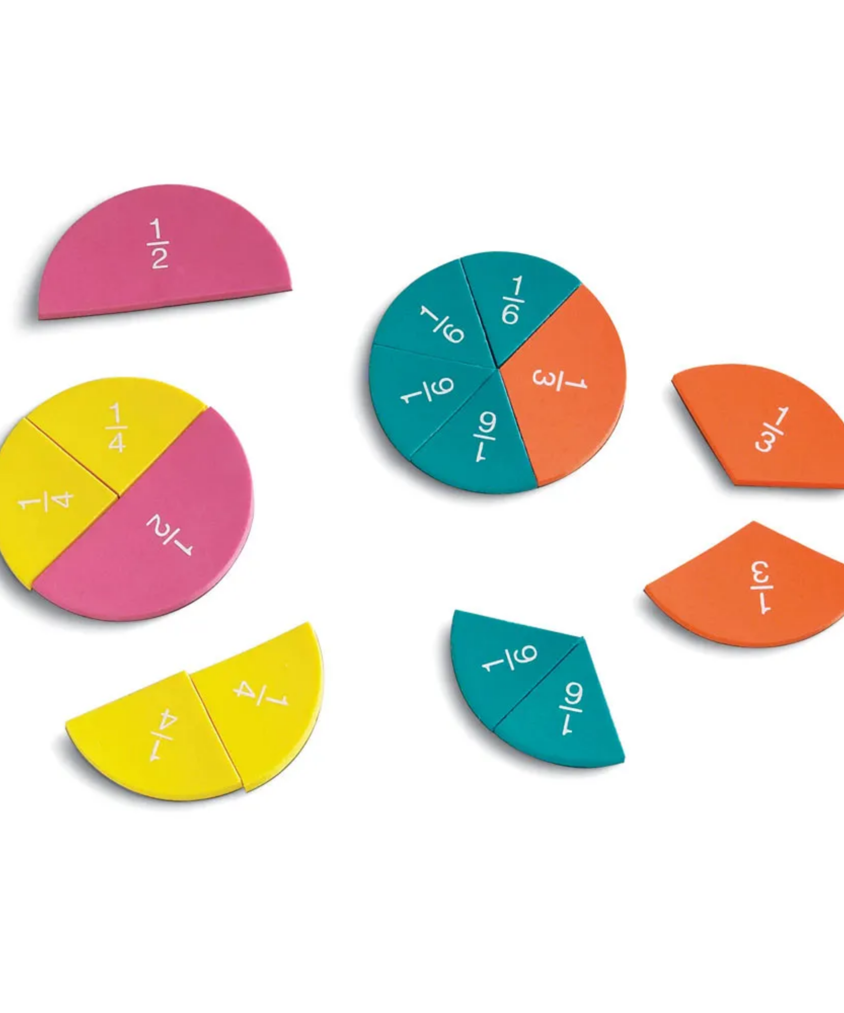 مجموعة دوائر قوس قزح من إسفنج مغناطيسي من Learning Resources، مجموعة تعلم الكسور للرياضيات العملية، مجموعة من 51 قطعة، للأعمار من 6 سنوات فما فوق