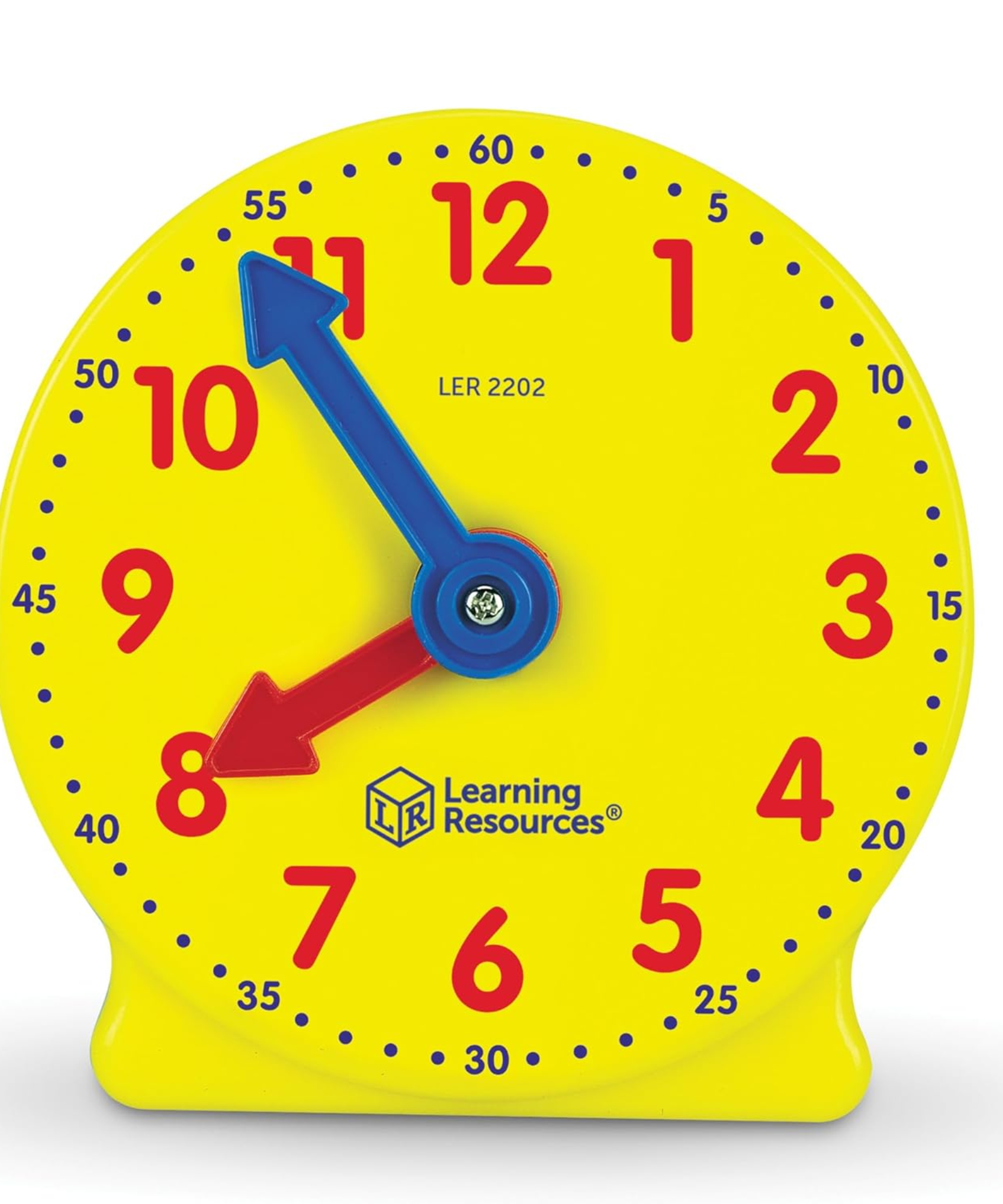 Learning Resources Big Time Mini Clock, 4 Inch Geared Teaching Clock with Color-Coded Hands, Time-Telling Educational Tool for Ages 5 and Up