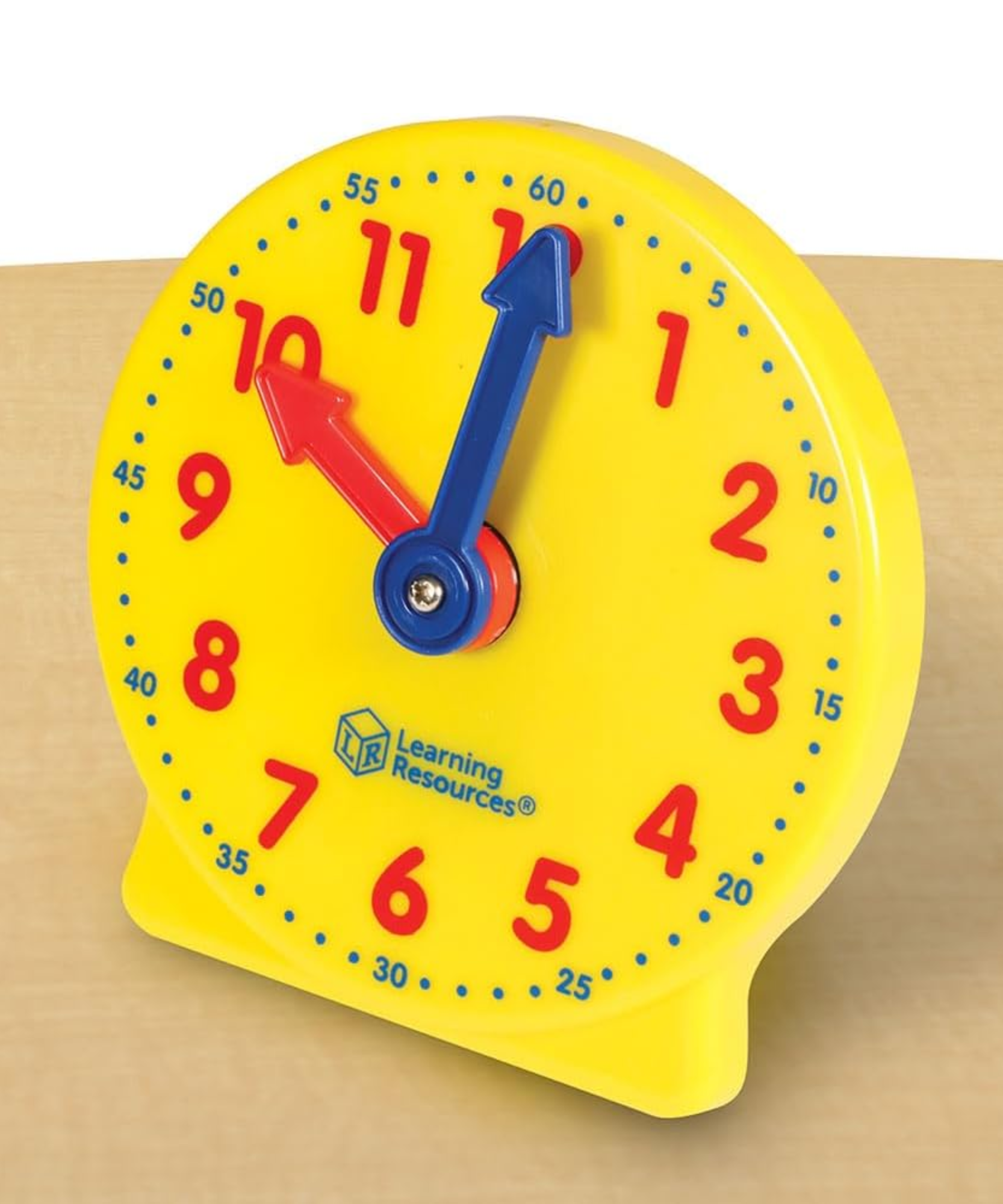 Learning Resources Big Time Mini Clock, 4 Inch Geared Teaching Clock with Color-Coded Hands, Time-Telling Educational Tool for Ages 5 and Up