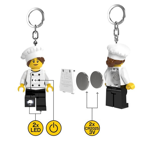 LEGO Minifigures Keychain Light - Female Chef - 3 Inch Tall Figure (KE218H)