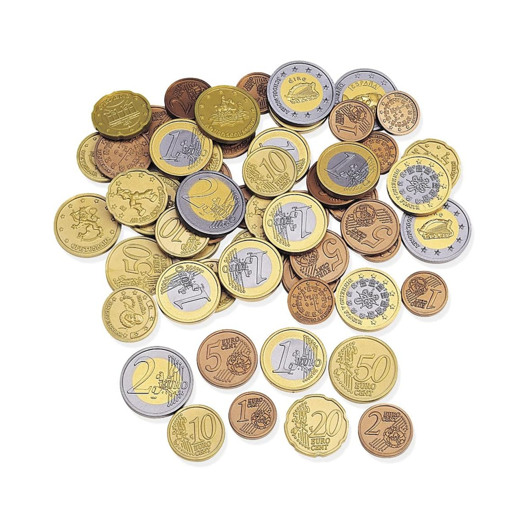 مجموعة عملات اليورو من Learning Resources Play، 100 عملة يورو واقعية لتعلم الرياضيات والتعرف على العملات، للأعمار من 5 سنوات فما فوق
