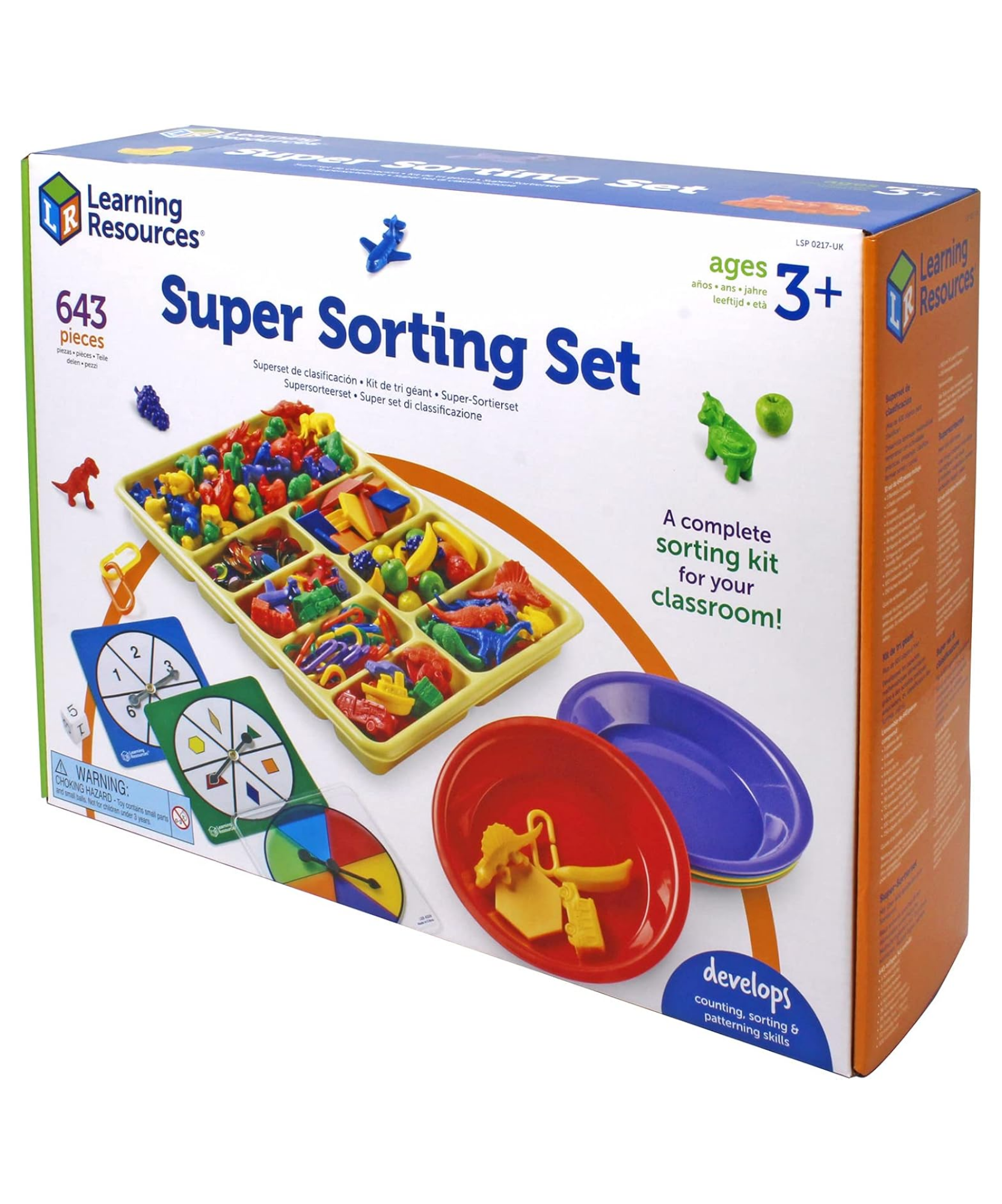 مجموعة الفرز الفائقة الأصلية من Learning Resources، أكثر من 600 قطعة، تتضمن أوعية فرز وصينية، مثالية لمرحلة الرياضيات المبكرة، والعد والتصنيف، والتعلم في الفصول الدراسية والمنزل، للأعمار من 3 سنوات فما فوق