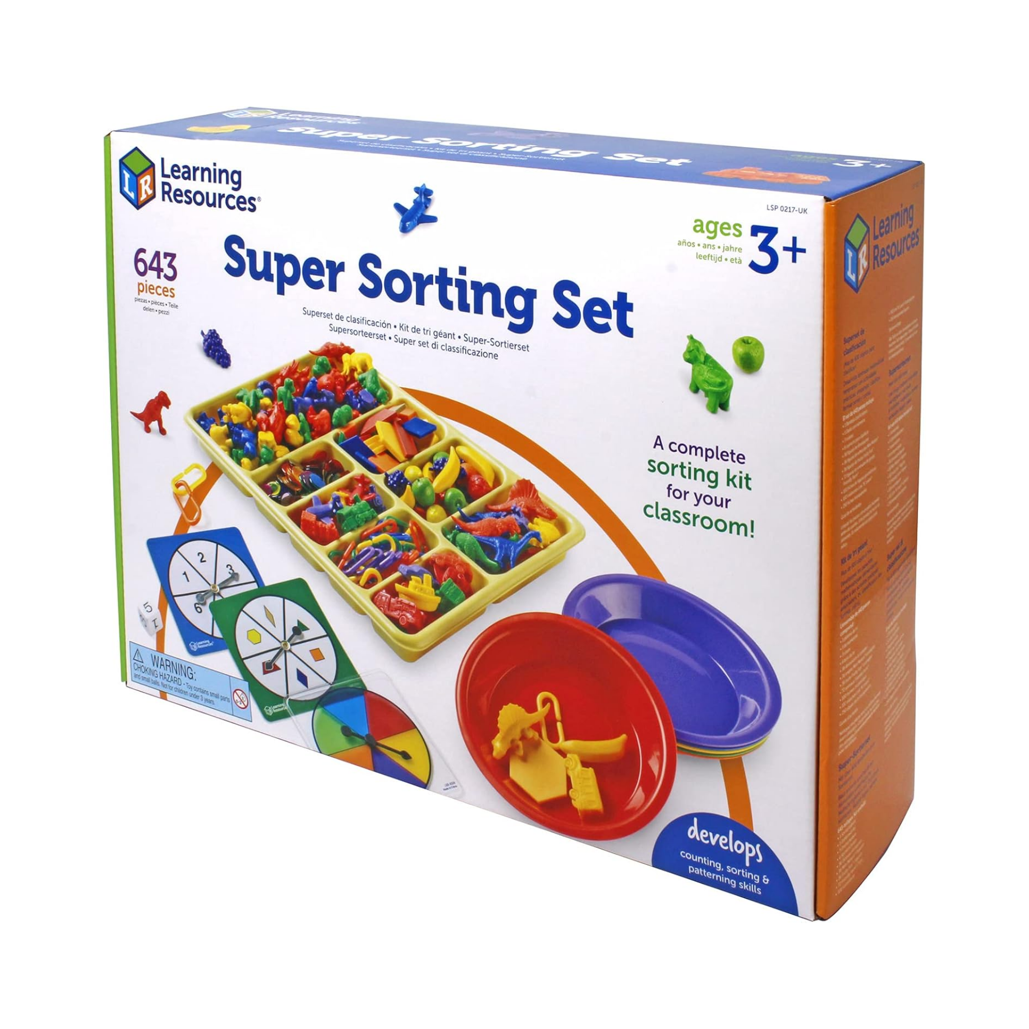 مجموعة الفرز الفائقة الأصلية من Learning Resources، أكثر من 600 قطعة، تتضمن أوعية فرز وصينية، مثالية لمرحلة الرياضيات المبكرة، والعد والتصنيف، والتعلم في الفصول الدراسية والمنزل، للأعمار من 3 سنوات فما فوق