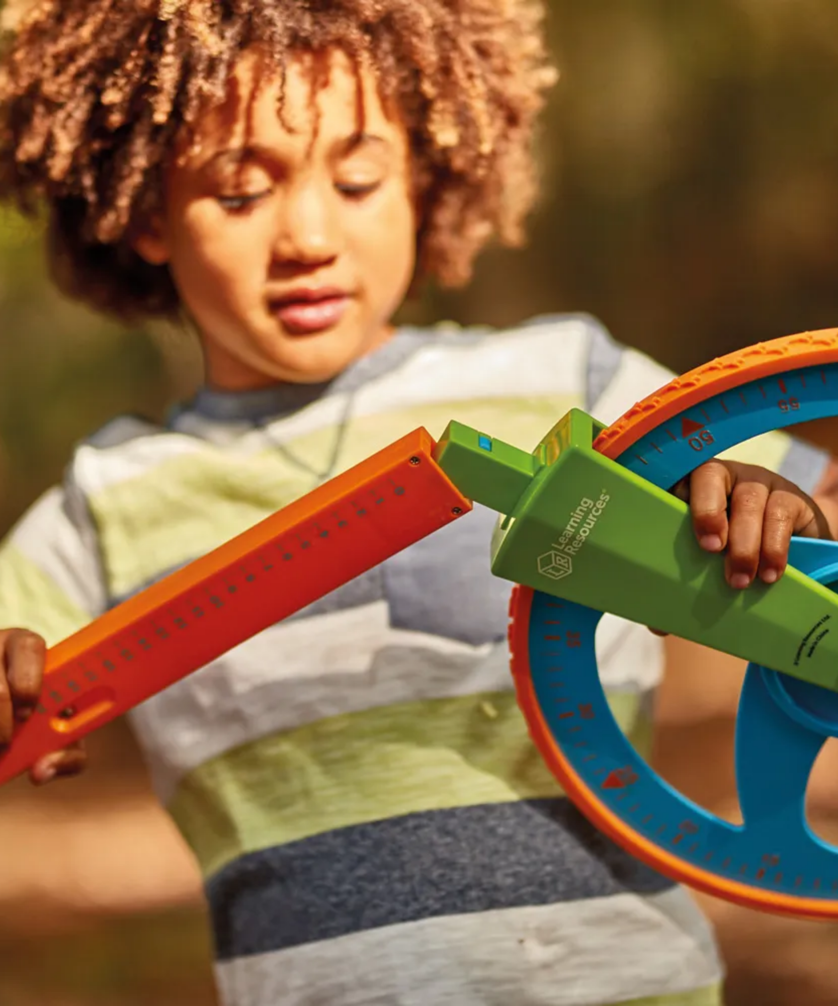 Learning Resources 5-in-1 Outdoor Measure-Mate, Versatile Measuring Tools for Kids, Ideal for Outdoor Learning, Ages 4+, Includes Mesh Bag and Stickers