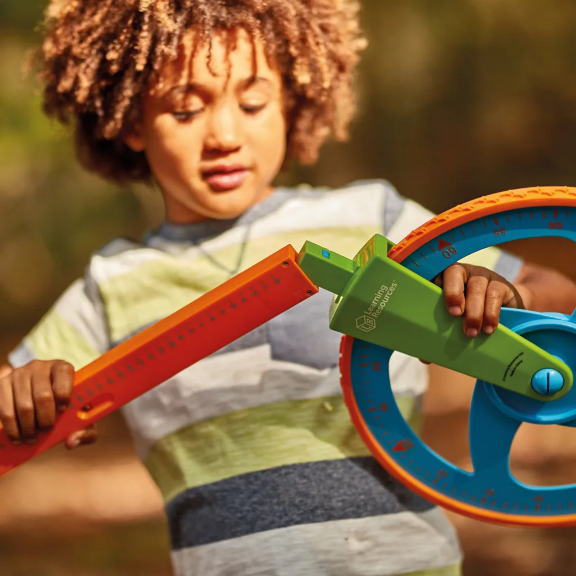 Learning Resources 5-in-1 Outdoor Measure-Mate, Versatile Measuring Tools for Kids, Ideal for Outdoor Learning, Ages 4+, Includes Mesh Bag and Stickers