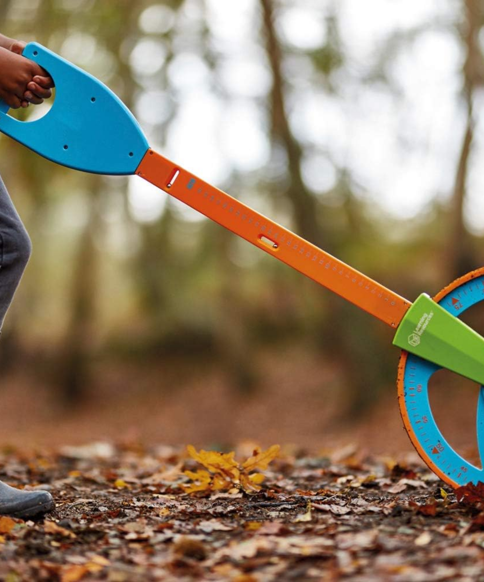 Learning Resources 5-in-1 Outdoor Measure-Mate, Versatile Measuring Tools for Kids, Ideal for Outdoor Learning, Ages 4+, Includes Mesh Bag and Stickers