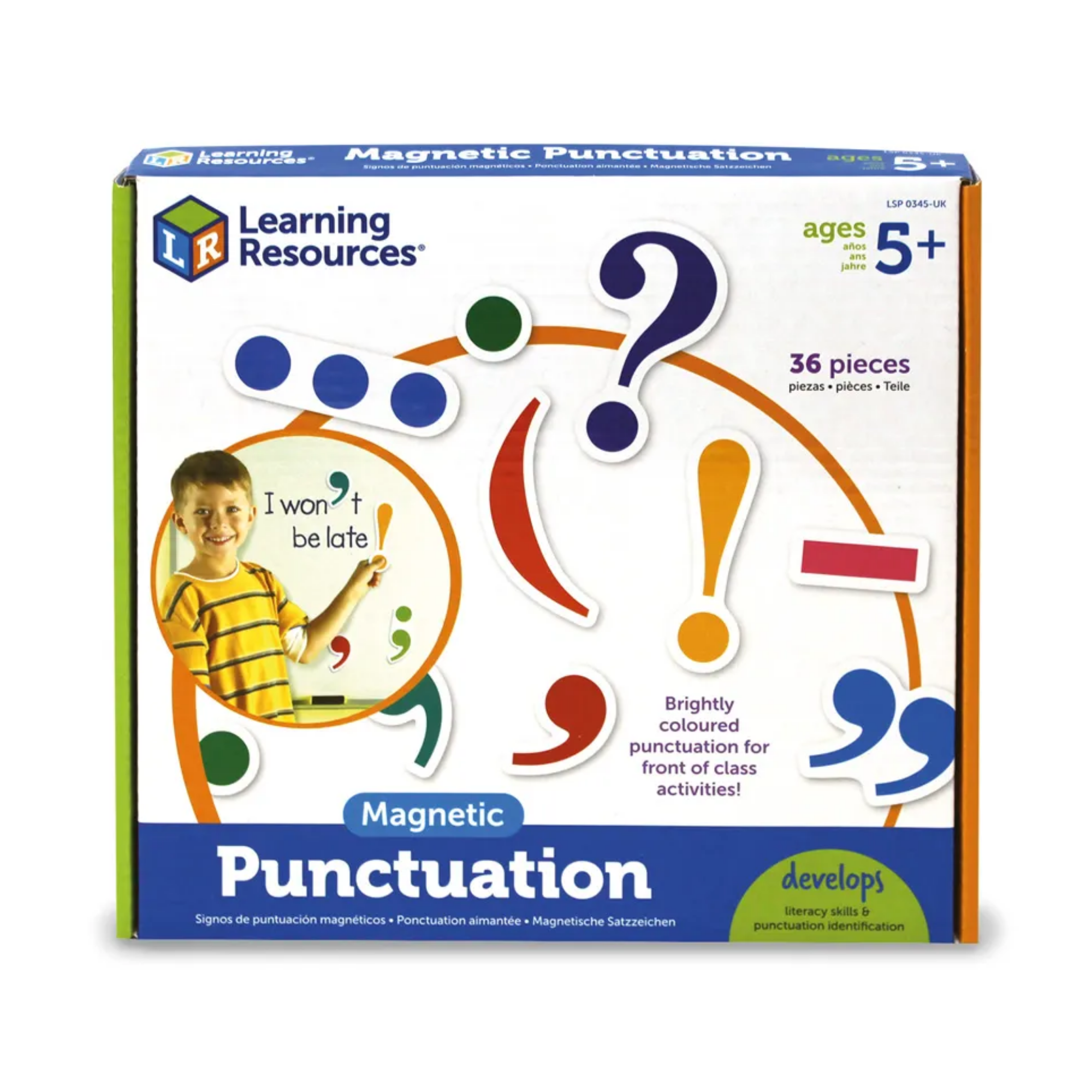 مجموعة علامات الترقيم المغناطيسية من Learning Resources، 40 علامة ترقيم مغناطيسية كبيرة للاستخدام على السبورة البيضاء، مثالية لممارسة SPAG في الفصول الدراسية، للأعمار من 5 إلى 9 سنوات