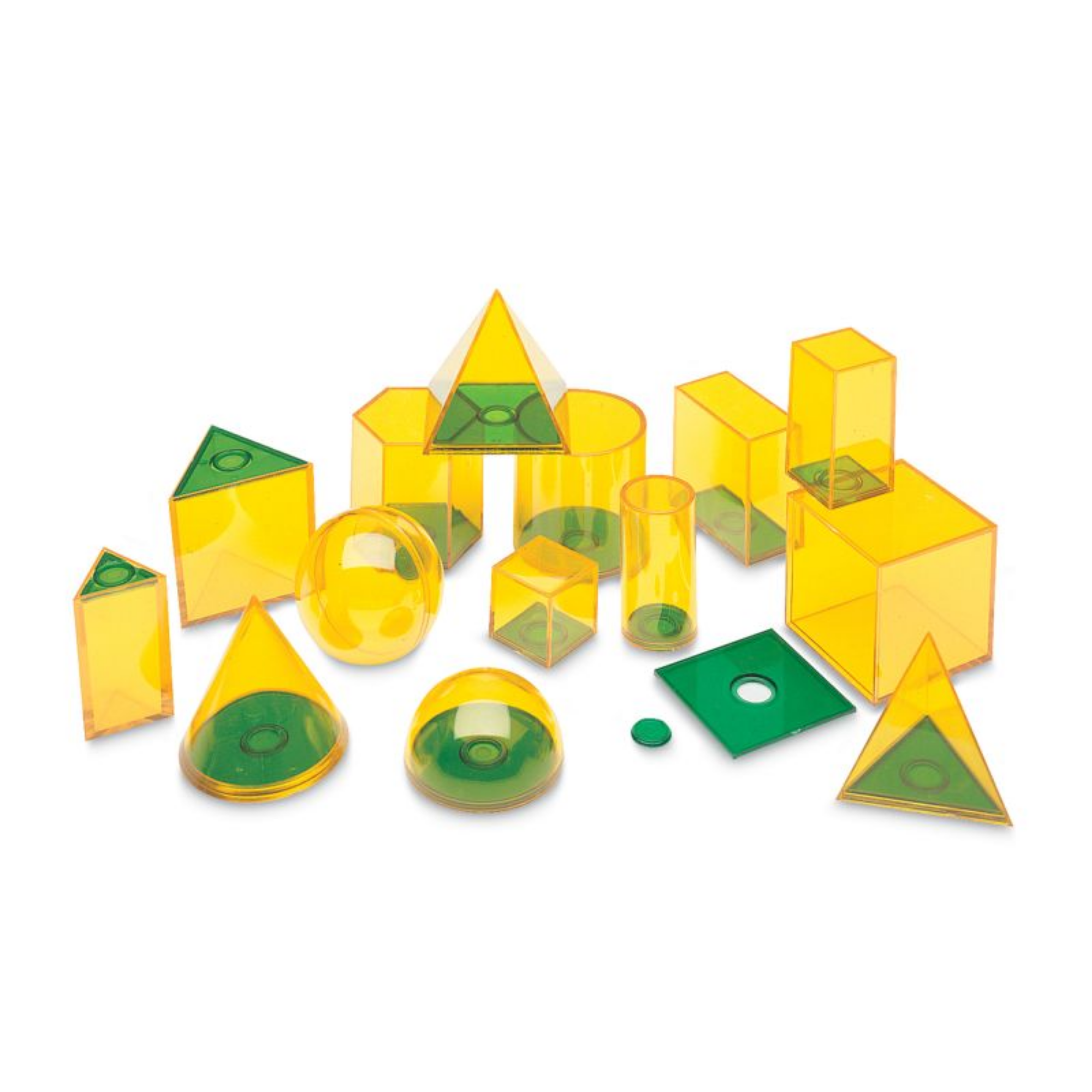 Learning Resources Relational GeoSolids, 3D Transparent Shapes for Teaching Geometry and Volume, Hands-On Math Classroom Resource, Ages 8+, Includes Multilingual Activity Guide