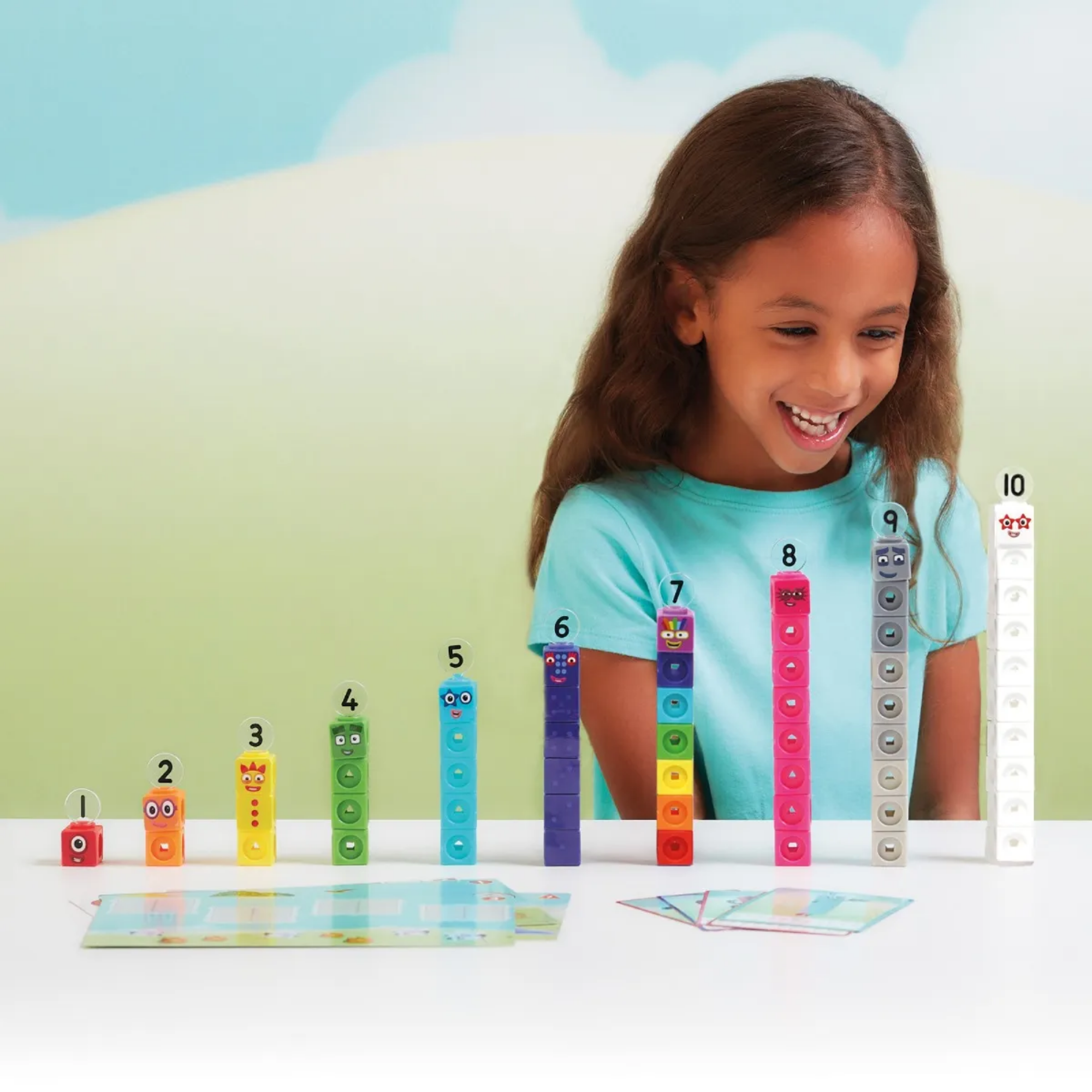 Learning Resources MathLink Cubes Numberblocks 1-10 Activity Set, Build Numberblocks Characters, Learn Early Maths Skills, Includes Zero, Activity Cards, and More