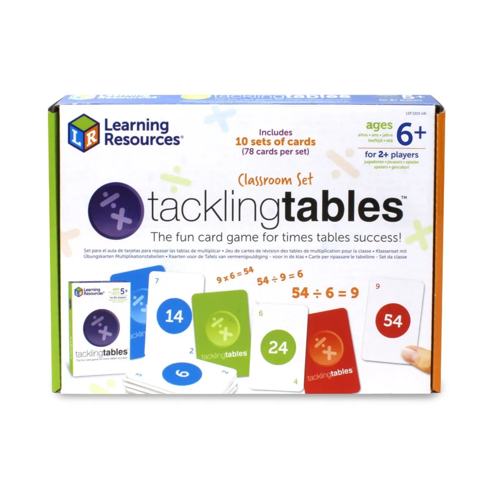 Learning Resources TacklingTables Classroom Set, Times Tables & Division Game for Key Stage 2, 10 Sets with Colour-Coded Chart, Ages 5+