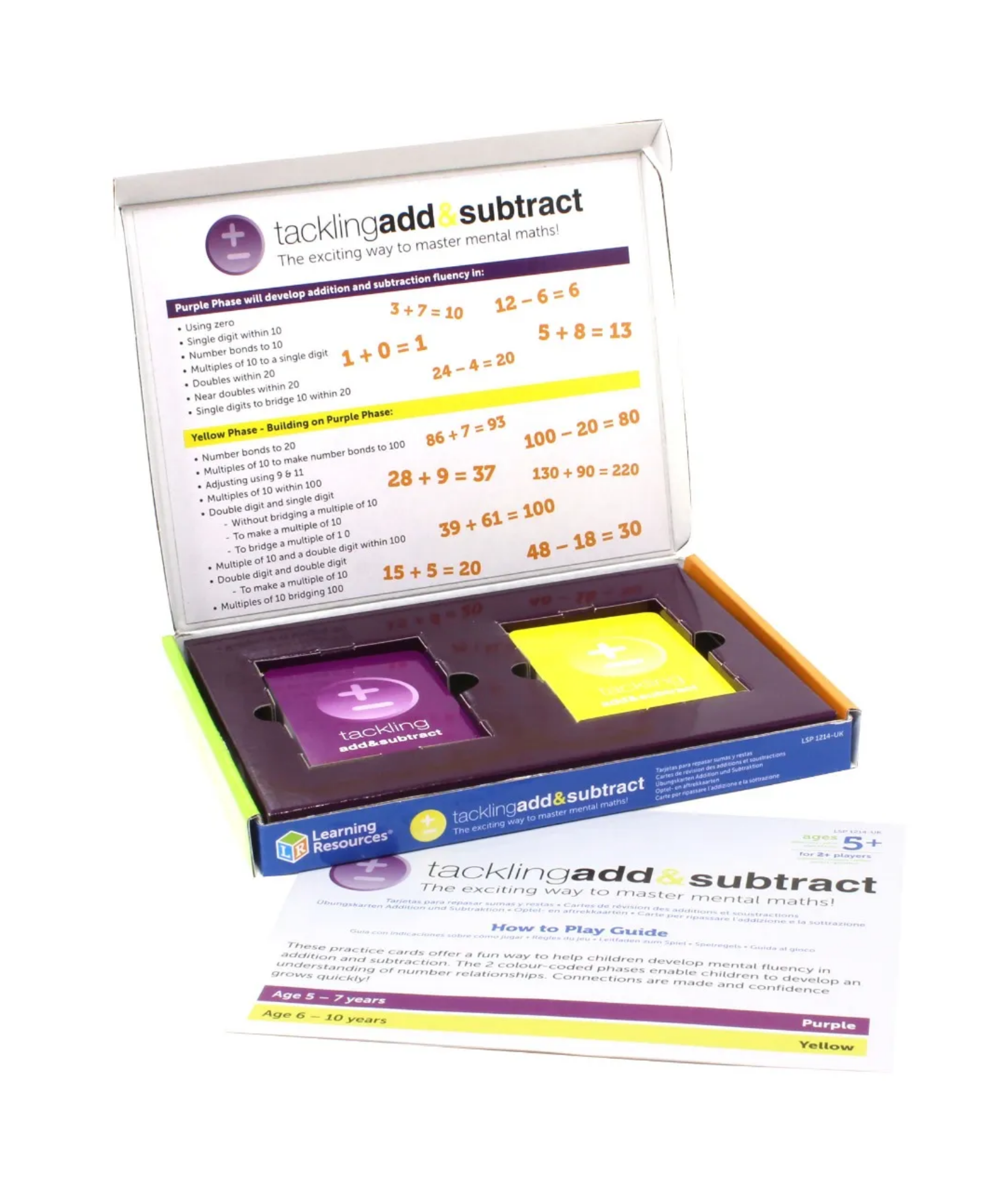 Learning Resources Tackling Add & Subtract Student Set, Addition and Subtraction Card Game for Mental Maths Fluency, 84 Colour-Coded Cards, Ideal for Home or Classroom, Ages 6+