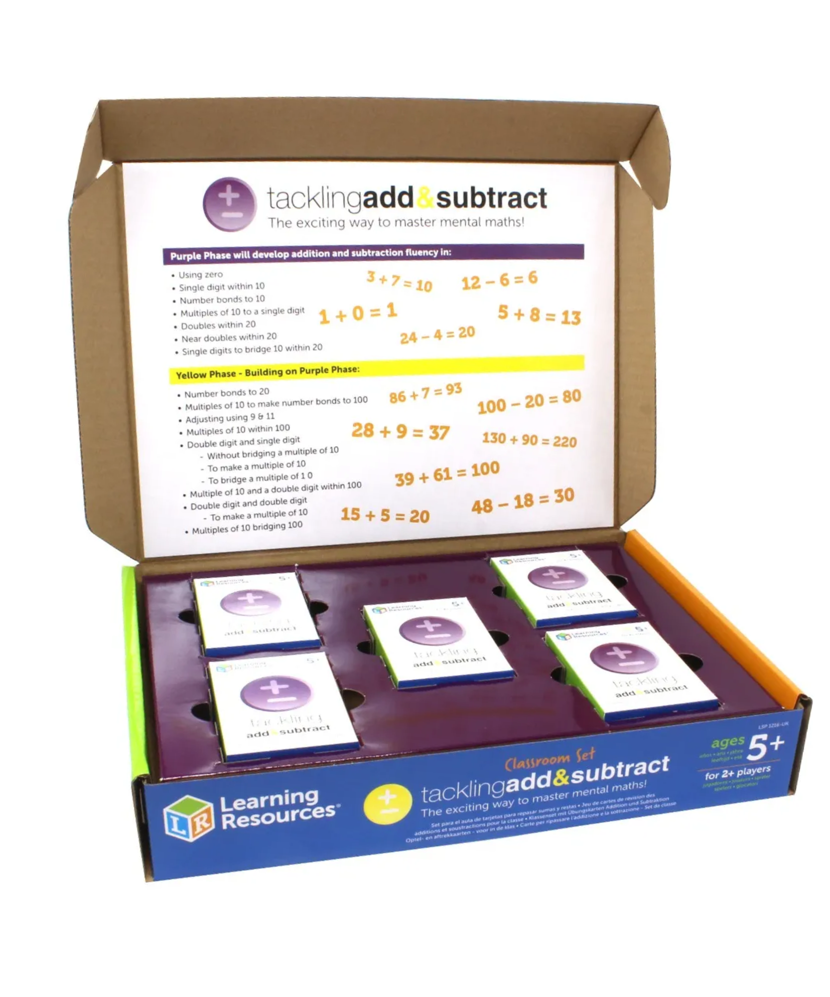 Learning Resources Tackling Add and Subtract Class Set, Maths Card Game for Building Mental Maths Fluency, Includes 10 Decks and Teacher Guide, Ages 5+