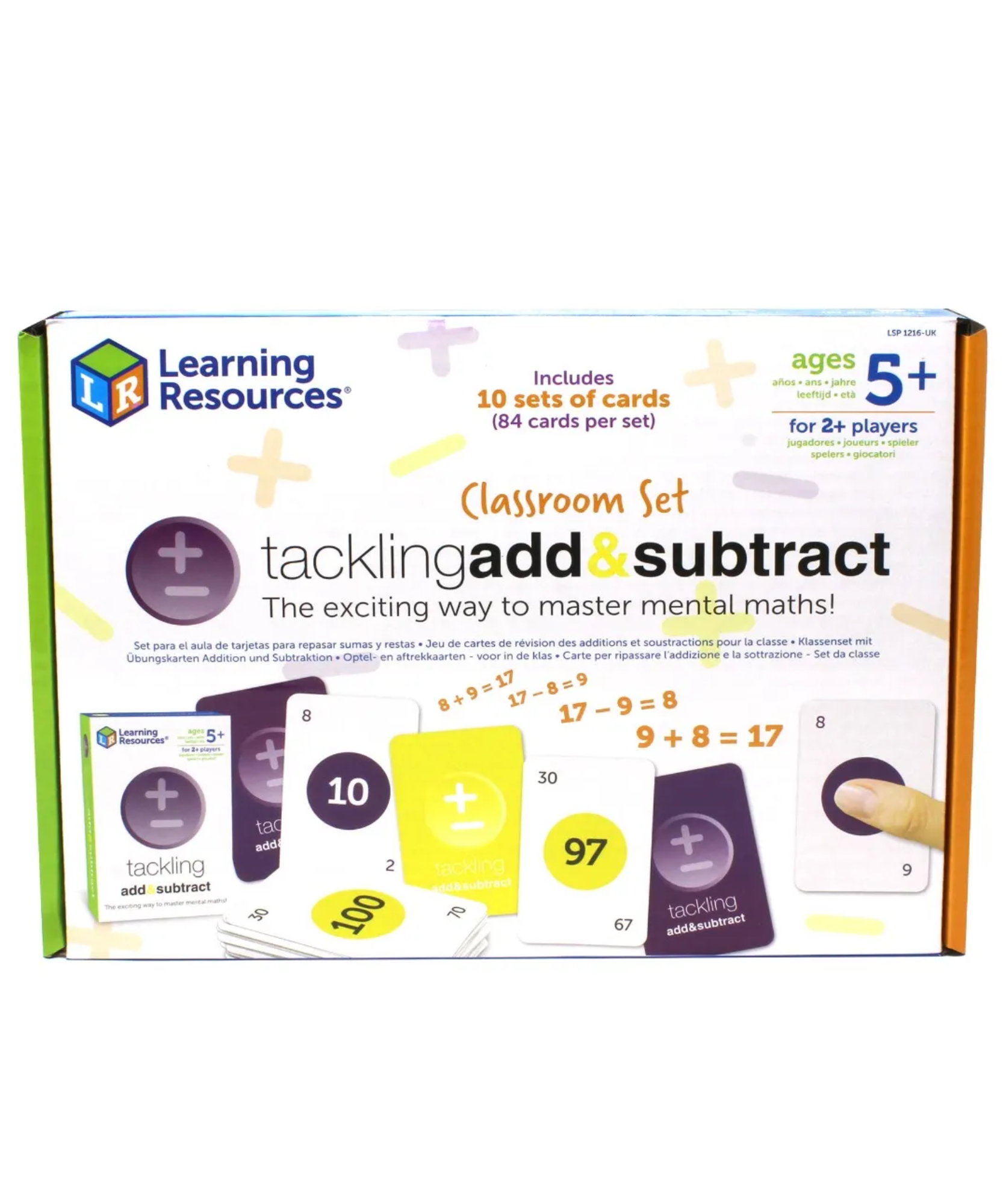 Learning Resources Tackling Add and Subtract Class Set, Maths Card Game for Building Mental Maths Fluency, Includes 10 Decks and Teacher Guide, Ages 5+