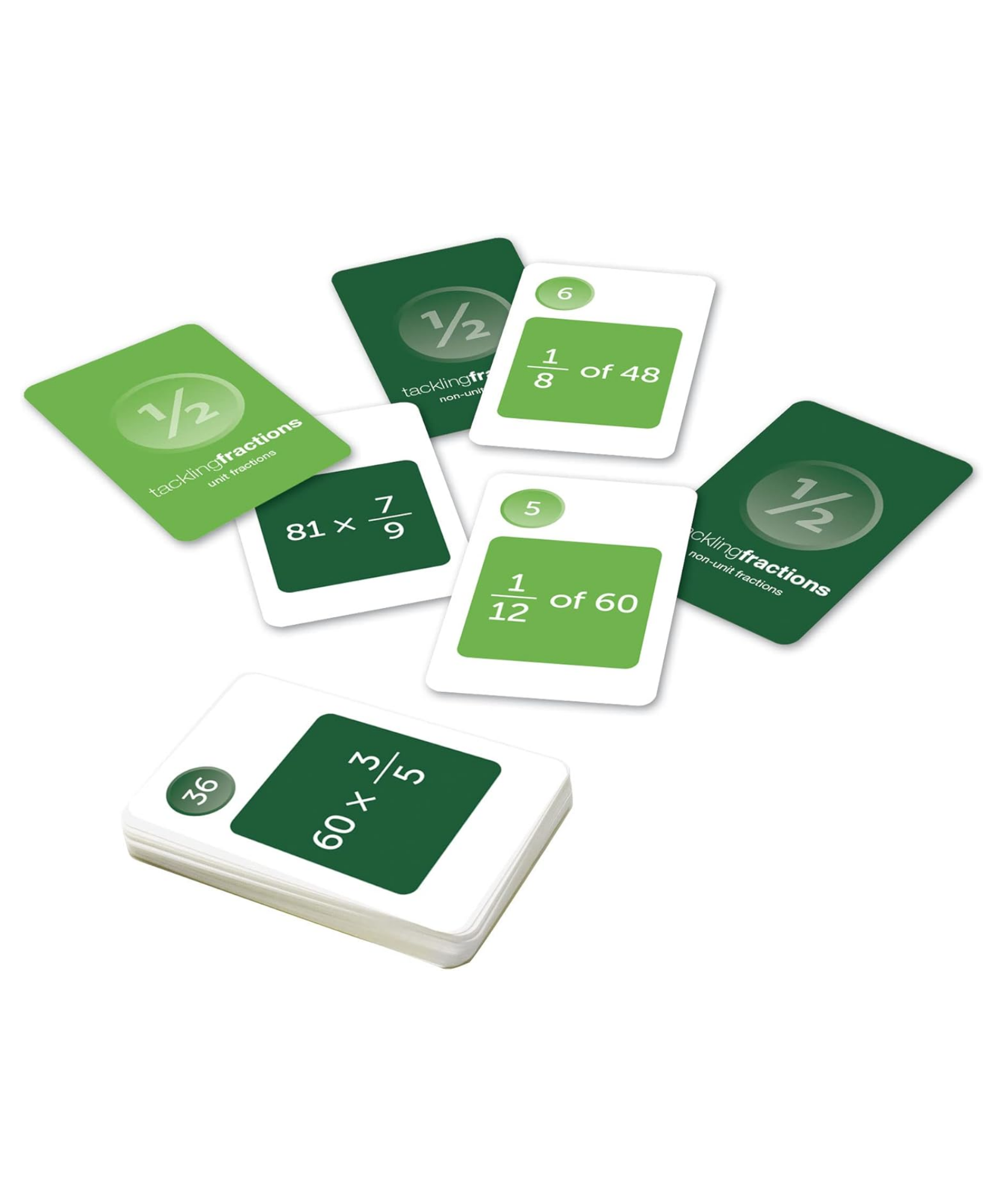 Learning Resources Tacklingfractions Student Set, Fun Fractions Card Game, Maths Learning for Kids, 84 Cards & Teacher Guide, Ages 6+