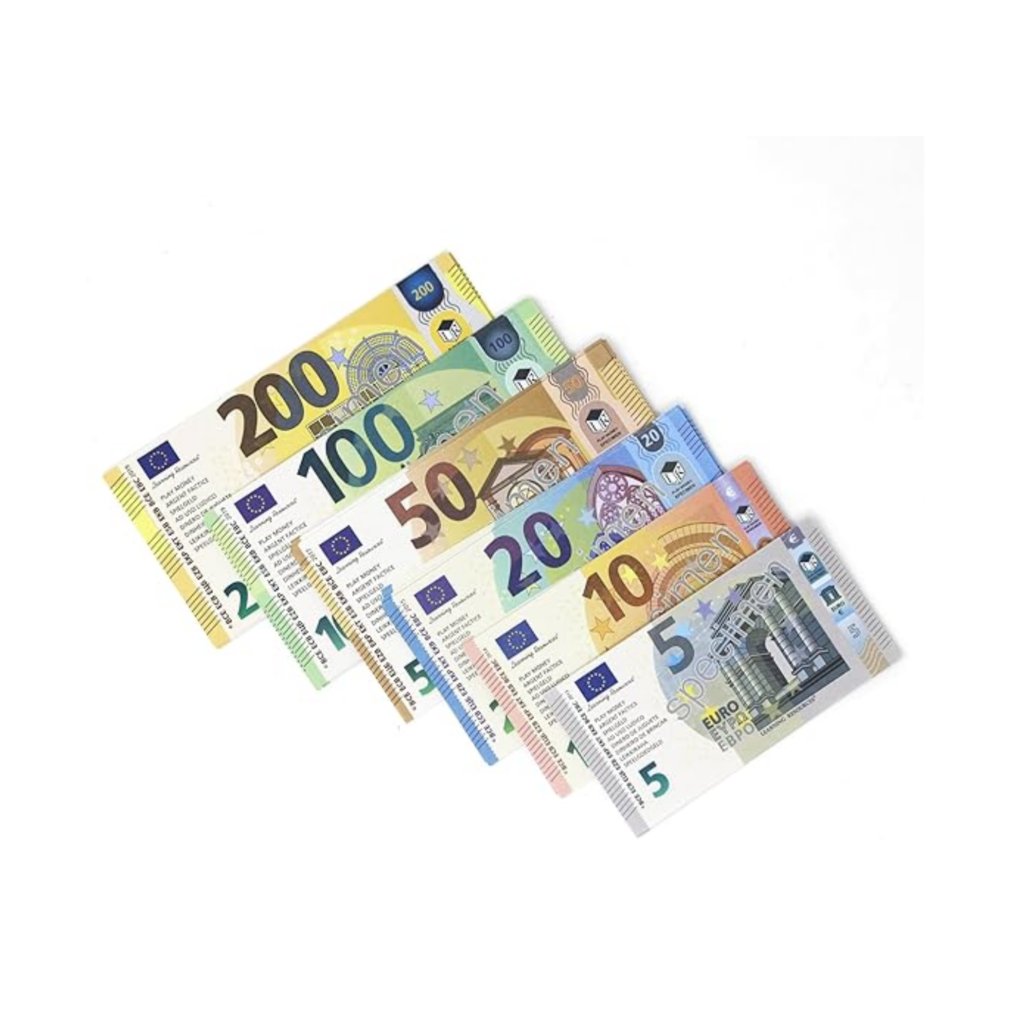 مجموعة موارد تعليمية لأوراق اليورو النقدية، 60 ورقة نقدية واقعية، للأعمار من 5 سنوات فما فوق، مهارات عملية في التعرف على النقود والرياضيات