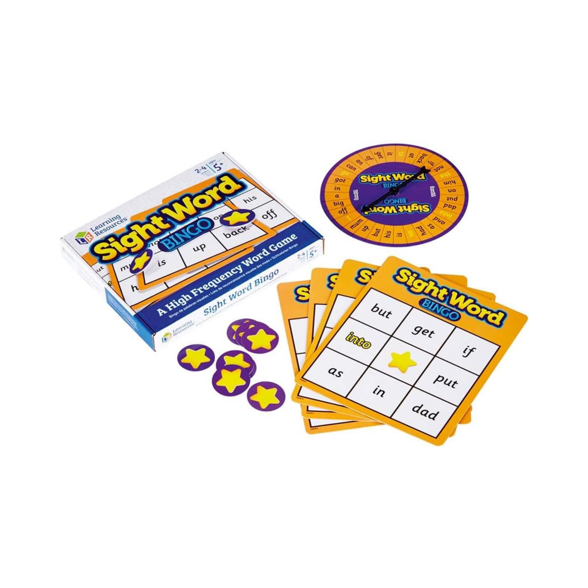 موارد التعلم: لعبة بينغو الكلمات البصرية، لعبة الصوتيات والقراءة للأطفال، تدريب ممتع على الكلمات البصرية، من 2 إلى 4 لاعبين، دليل أنشطة متعدد اللغات، للأعمار من 5 سنوات فما فوق